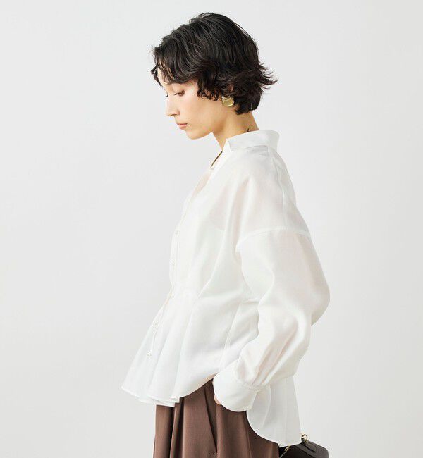 NOLLEY'S「ウォッシャブルパール釦スキッパータックブラウス」|シャツ・ブラウス|