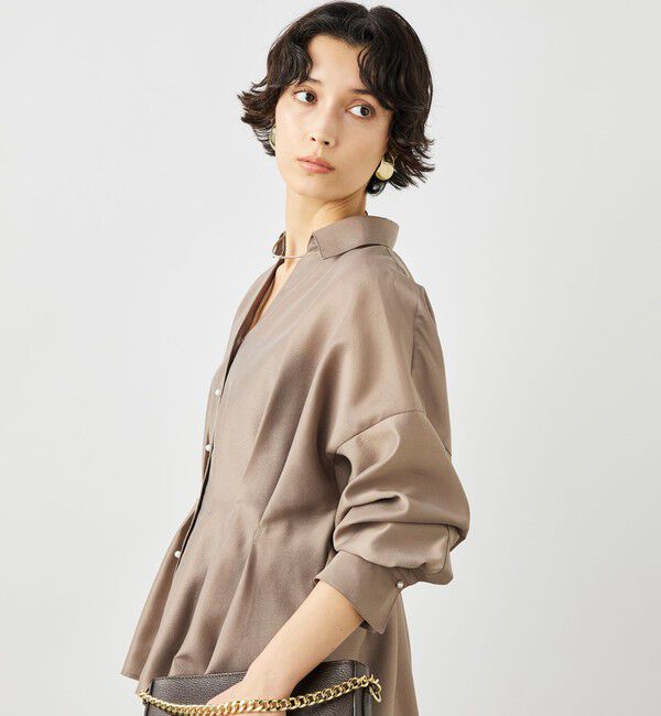 NOLLEY'S「ウォッシャブルパール釦スキッパータックブラウス」|シャツ・ブラウス|