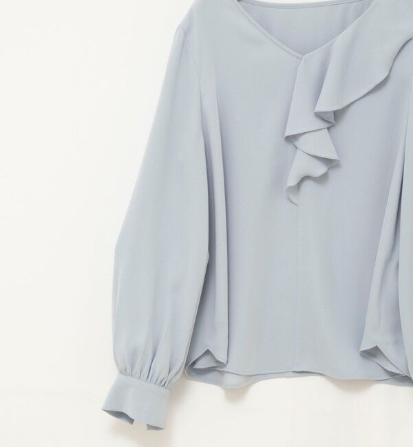 NOLLEY'S sophi「ウォッシャブルサテンアシンメトリーラッフルブラウス」|シャツ・ブラウス|