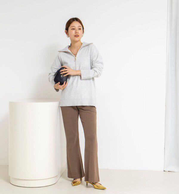 NOLLEY'S「ウォッシャブルピグメント加工フレアカットソーパンツ」|チノ|