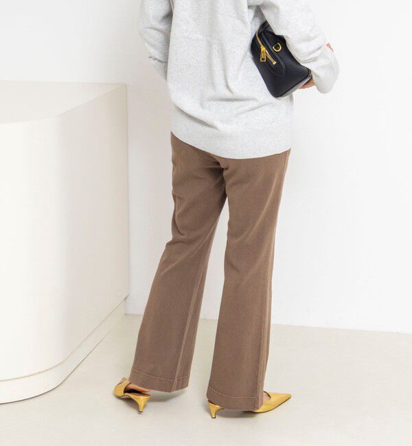 NOLLEY'S「ウォッシャブルピグメント加工フレアカットソーパンツ」|チノ|