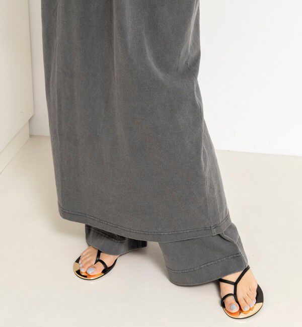 NOLLEY'S「ウォッシャブルピグメント加工フレアカットソーパンツ」|チノ|
