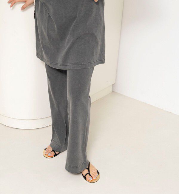 NOLLEY'S「ウォッシャブルピグメント加工フレアカットソーパンツ」|チノ|