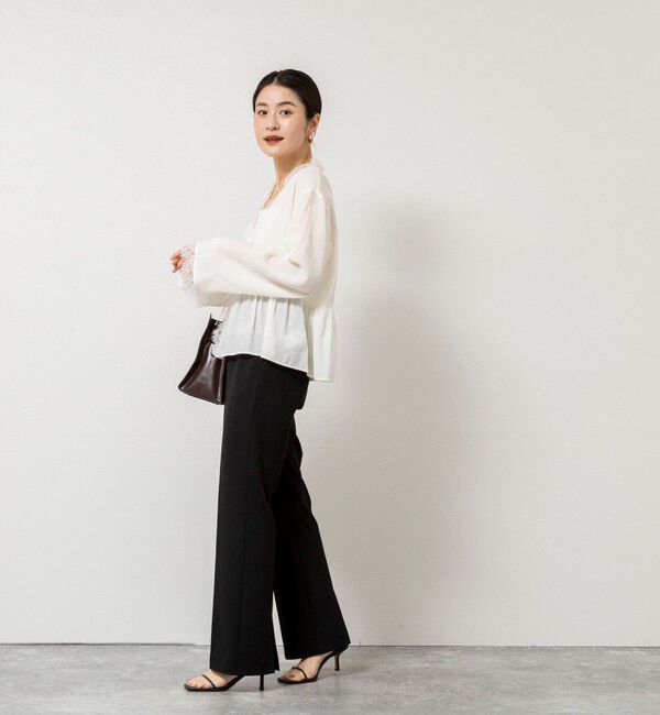 NOLLEY'S sophi「ウォッシャブルカットジョーゼットスリットパンツ」|その他|