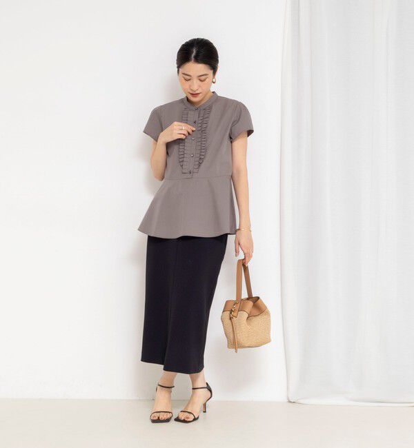 NOLLEY'S「ウォッシャブル前立プリーツペプラムブラウス」|シャツ・ブラウス|