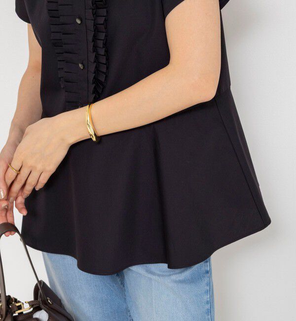 NOLLEY'S「ウォッシャブル前立プリーツペプラムブラウス」|シャツ・ブラウス|