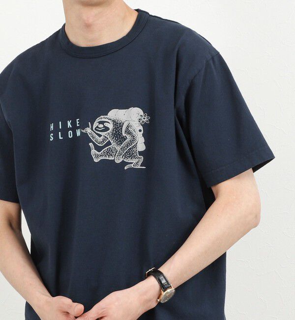 NOLLEY'S goodman「別注 ナマケモノ プリントTシャツ 26SS」|Tシャツ・カットソー|ネイビー