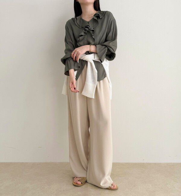 fredy emue「ボリュームフリル前開きブラウス」|シャツ・ブラウス|