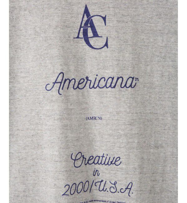 SALON adam et rope'「【Americana（アメリカーナ）】ラフィー丸胴 プリントT / センターロゴ」|Tシャツ・カットソー|