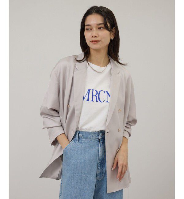 SALON adam et rope'「【Americana（アメリカーナ）】ラフィー丸胴 プリントT / センターロゴ」|Tシャツ・カットソー|