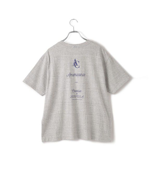 SALON adam et rope'「【Americana（アメリカーナ）】ラフィー丸胴 プリントT / センターロゴ」|Tシャツ・カットソー|