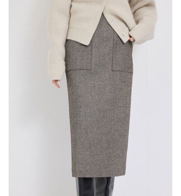 ROPE「【WEB限定】ヘリンボーンポケット付きタイトスカート」|スカート|