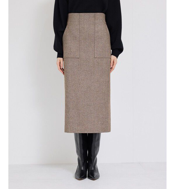 ROPE「【WEB限定】ヘリンボーンポケット付きタイトスカート」|スカート|