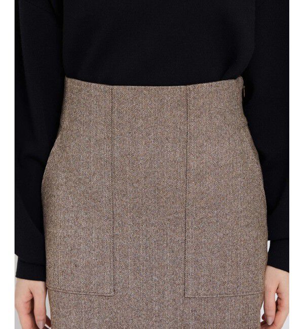 ROPE「【WEB限定】ヘリンボーンポケット付きタイトスカート」|スカート|