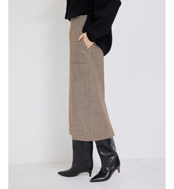 ROPE「【WEB限定】ヘリンボーンポケット付きタイトスカート」|スカート|