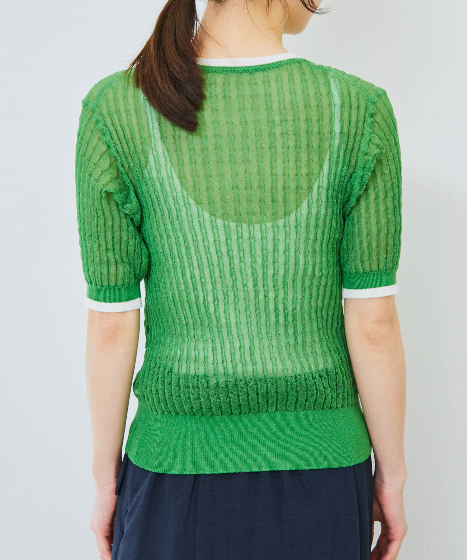 VIS「ポコポコシアーハーフスリーブニット」|ニット・セーター|