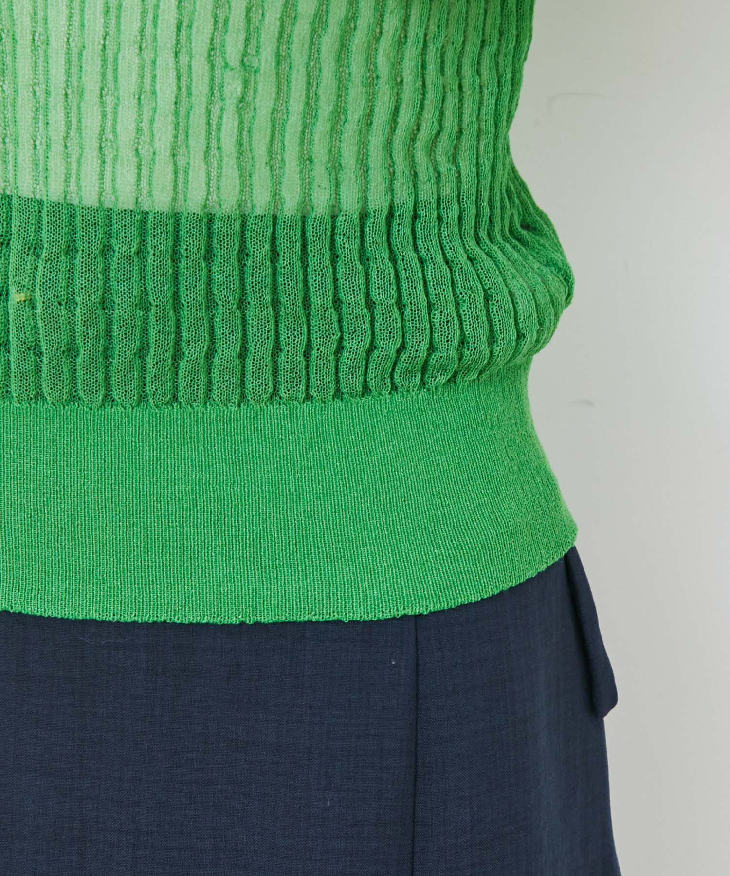 VIS「ポコポコシアーハーフスリーブニット」|ニット・セーター|