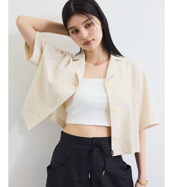 VIS「開襟リネンライクシャツ」|シャツ・ブラウス|