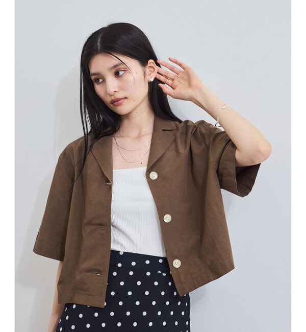 VIS「開襟リネンライクシャツ」|シャツ・ブラウス|ブラウン系(22)