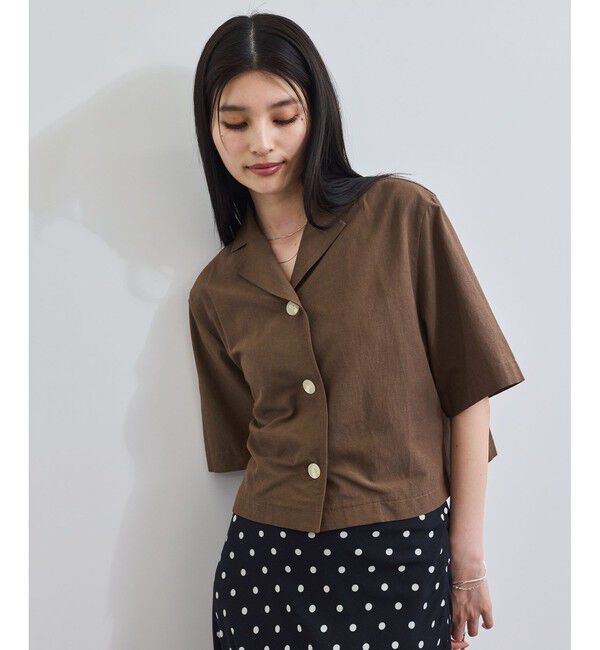 VIS「開襟リネンライクシャツ」|シャツ・ブラウス|