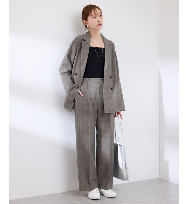 Rope&rsquo;Picnic「【UVカット・速乾】【リネンライク・シリーズ】ピンタックワイドスラックスパンツ/セットアップ対応」|チノ|