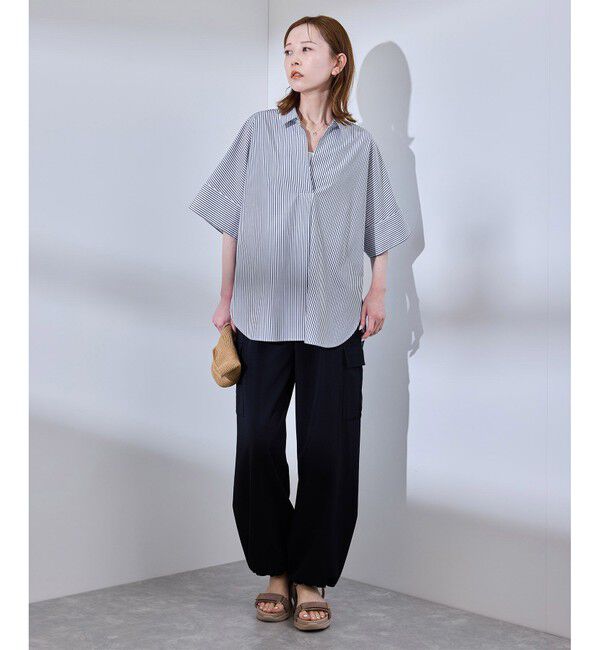 Rope&rsquo;Picnic「【UVカット・接触冷感・イージーケア】スキッパーシャツブラウス」|シャツ・ブラウス|