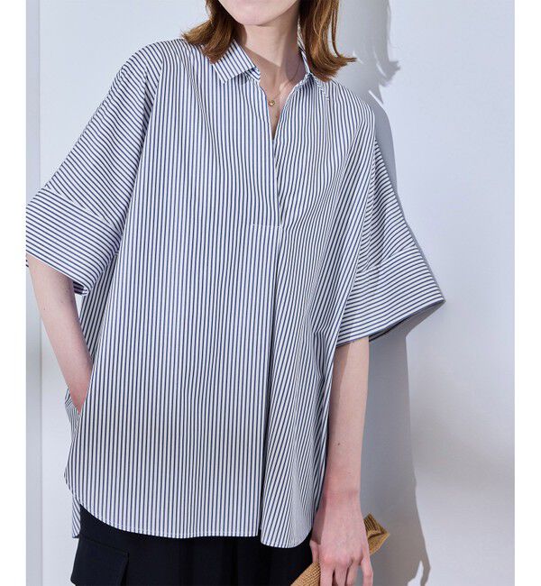 Rope&rsquo;Picnic「【UVカット・接触冷感・イージーケア】スキッパーシャツブラウス」|シャツ・ブラウス|