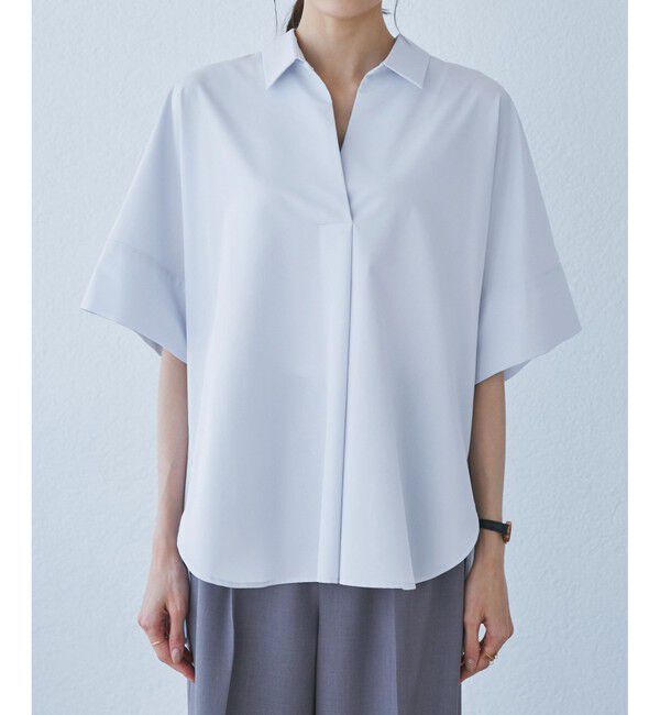 Rope&rsquo;Picnic「【UVカット・接触冷感・イージーケア】スキッパーシャツブラウス」|シャツ・ブラウス|