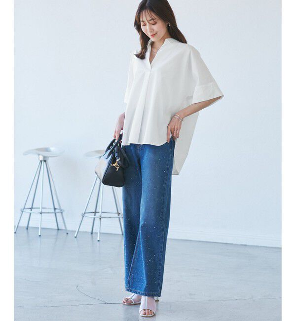 Rope&rsquo;Picnic「【UVカット・接触冷感・イージーケア】スキッパーシャツブラウス」|シャツ・ブラウス|