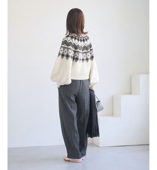 Rope&rsquo;Picnic「求心柄ボリュームスリーブカーディガン/イージーケア」|カーディガン|