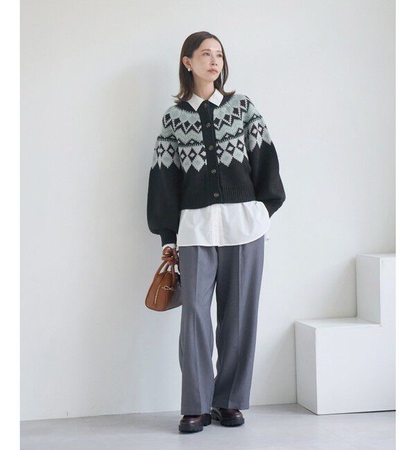 Rope&rsquo;Picnic「求心柄ボリュームスリーブカーディガン/イージーケア」|カーディガン|