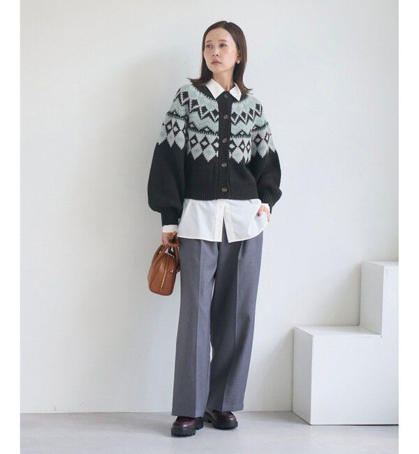 Rope&rsquo;Picnic「求心柄ボリュームスリーブカーディガン/イージーケア」|カーディガン|