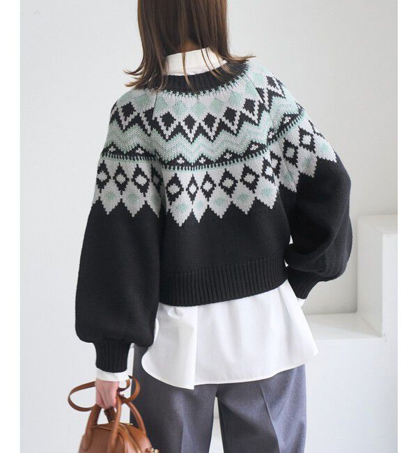 Rope&rsquo;Picnic「求心柄ボリュームスリーブカーディガン/イージーケア」|カーディガン|