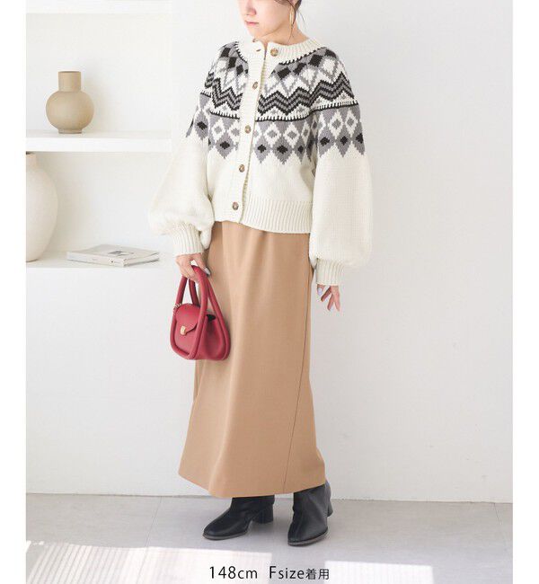 Rope&rsquo;Picnic「求心柄ボリュームスリーブカーディガン/イージーケア」|カーディガン|