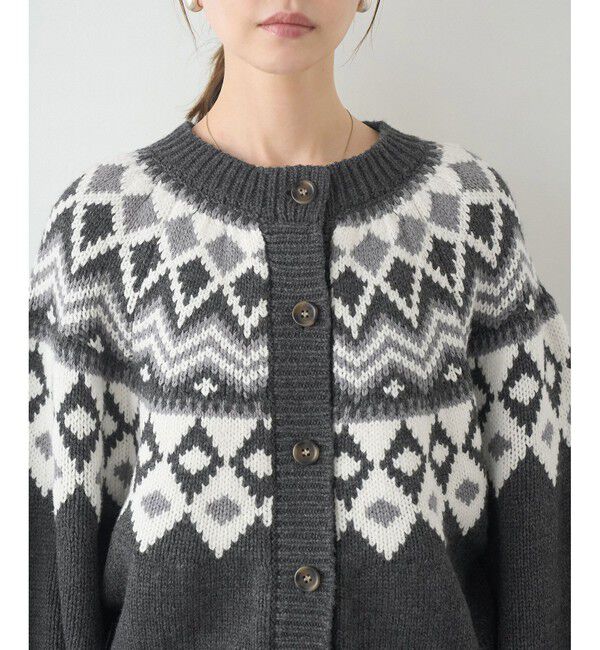 Rope&rsquo;Picnic「求心柄ボリュームスリーブカーディガン/イージーケア」|カーディガン|