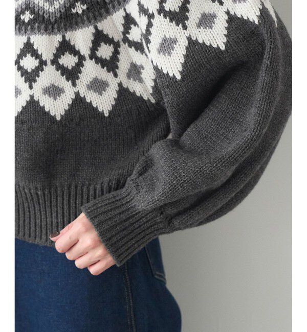 Rope&rsquo;Picnic「求心柄ボリュームスリーブカーディガン/イージーケア」|カーディガン|