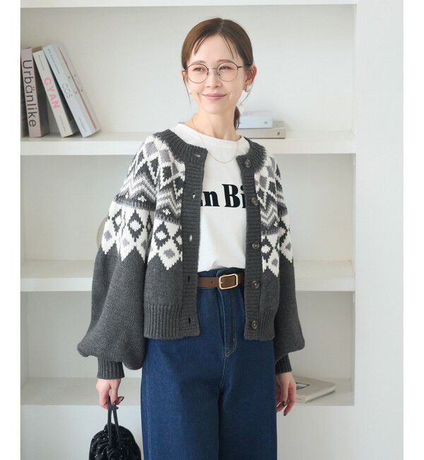 Rope&rsquo;Picnic「求心柄ボリュームスリーブカーディガン/イージーケア」|カーディガン|