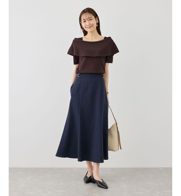 Rope&rsquo;Picnic「八方映えニット ハーフスリーブケープニットプルオーバー/UVカット・接触冷感・イージーケア」|ニット・セーター|