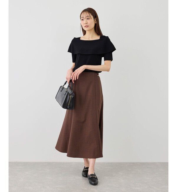 Rope&rsquo;Picnic「八方映えニット ハーフスリーブケープニットプルオーバー/UVカット・接触冷感・イージーケア」|ニット・セーター|