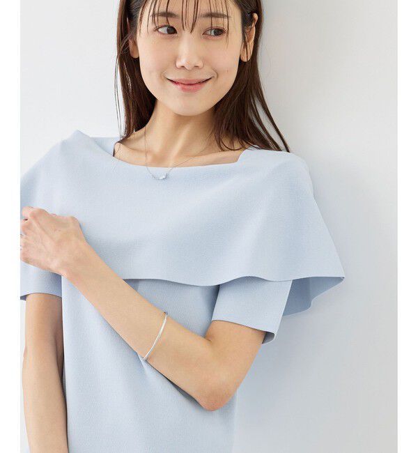 Rope&rsquo;Picnic「八方映えニット ハーフスリーブケープニットプルオーバー/UVカット・接触冷感・イージーケア」|ニット・セーター|