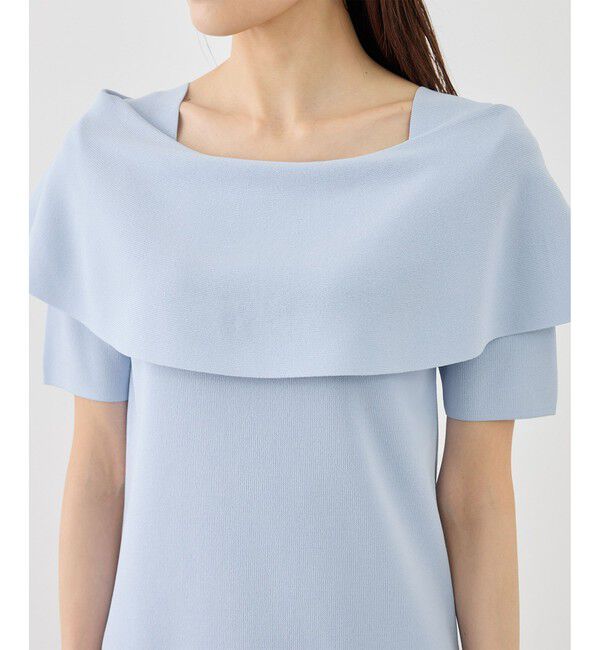 Rope&rsquo;Picnic「八方映えニット ハーフスリーブケープニットプルオーバー/UVカット・接触冷感・イージーケア」|ニット・セーター|