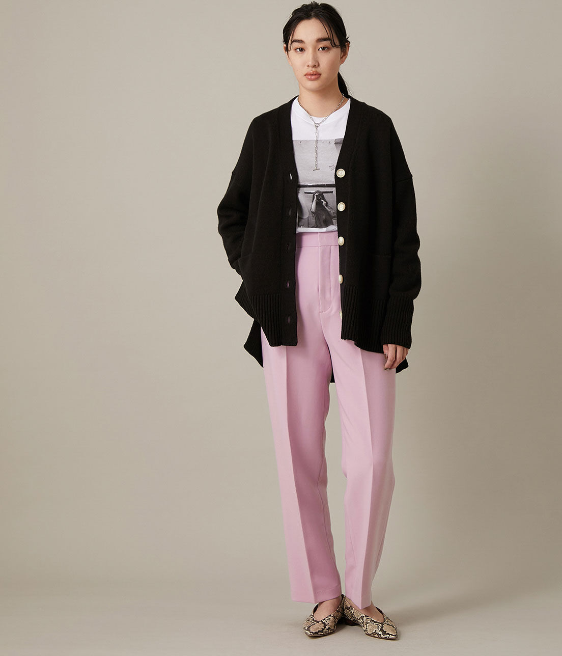 ADAM ET ROPE'「＜洗える＞センタープレスカラーパンツ」|スラックス|