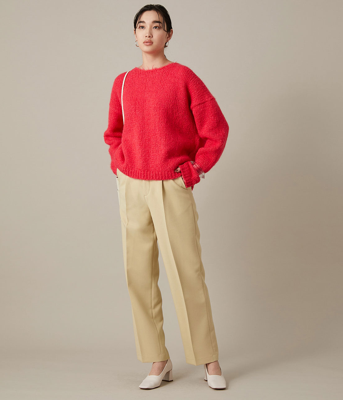 ADAM ET ROPE'「＜洗える＞センタープレスカラーパンツ」|スラックス|