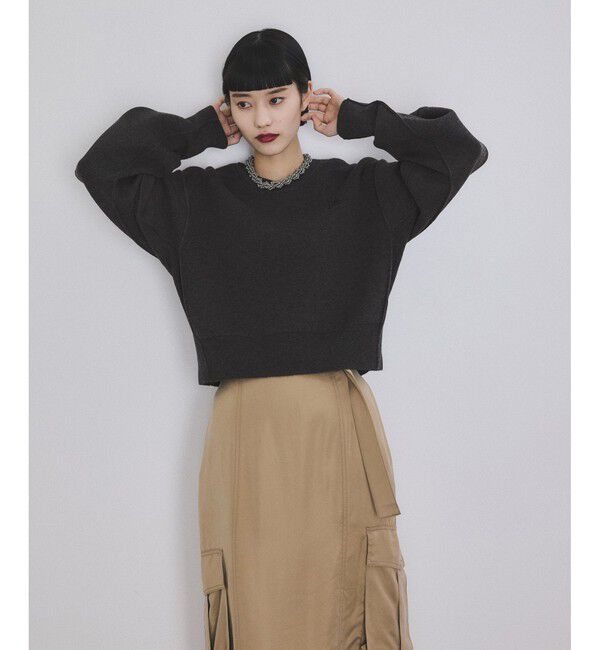 ADAM ET ROPE'「【サステナブル】ロゴパッチスウェットニット」|ニット・セーター|