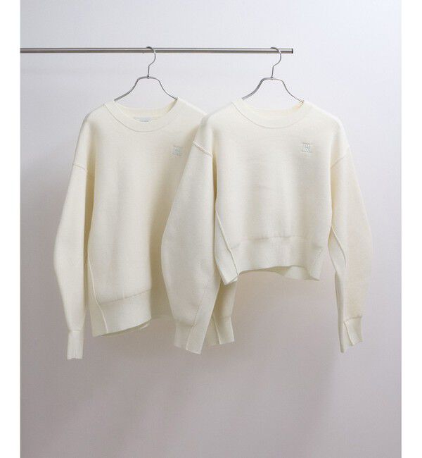 ADAM ET ROPE'「【サステナブル】ロゴパッチスウェットニット」|ニット・セーター|