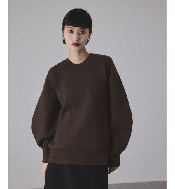 ADAM ET ROPE'「【サステナブル】ロゴパッチスウェットニット」|ニット・セーター|