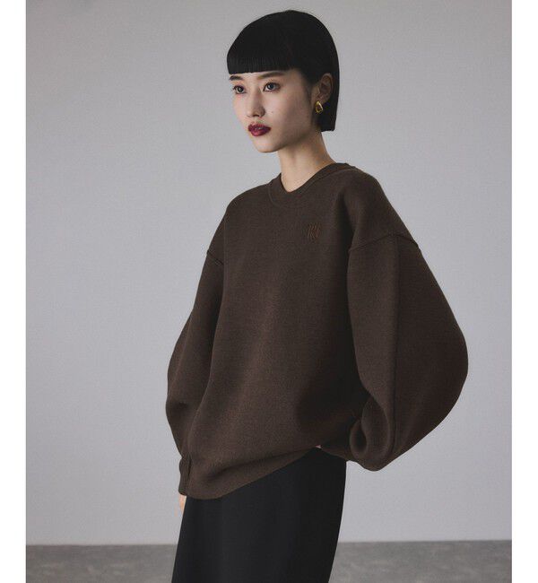 ADAM ET ROPE'「【サステナブル】ロゴパッチスウェットニット」|ニット・セーター|