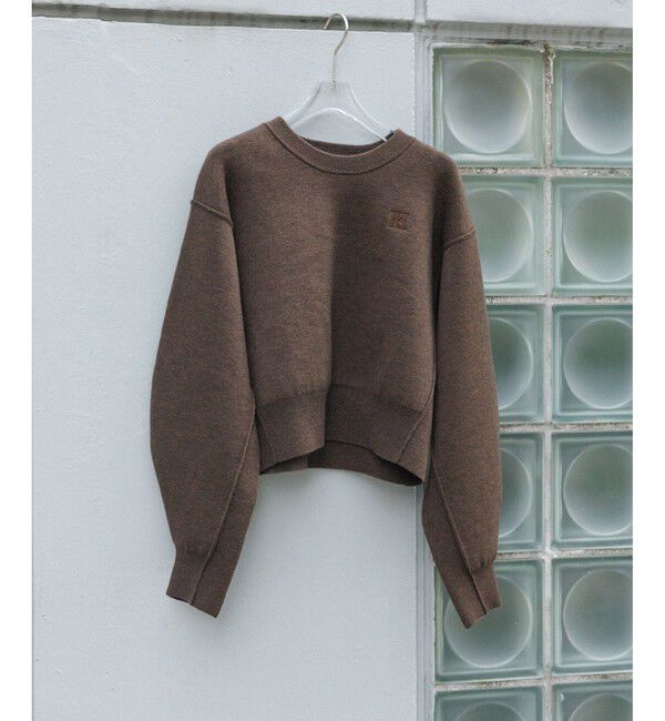 ADAM ET ROPE'「【サステナブル】ロゴパッチスウェットニット」|ニット・セーター|