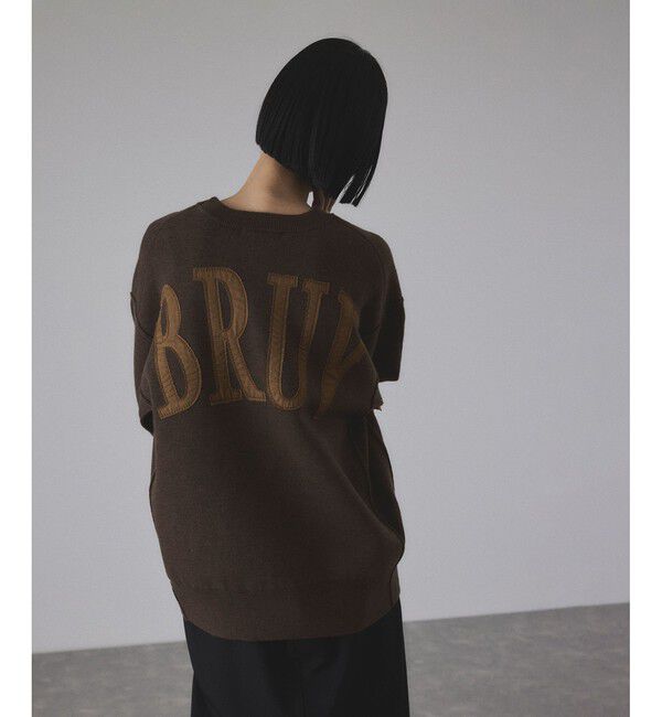 ADAM ET ROPE'「【サステナブル】ロゴパッチスウェットニット」|ニット・セーター|