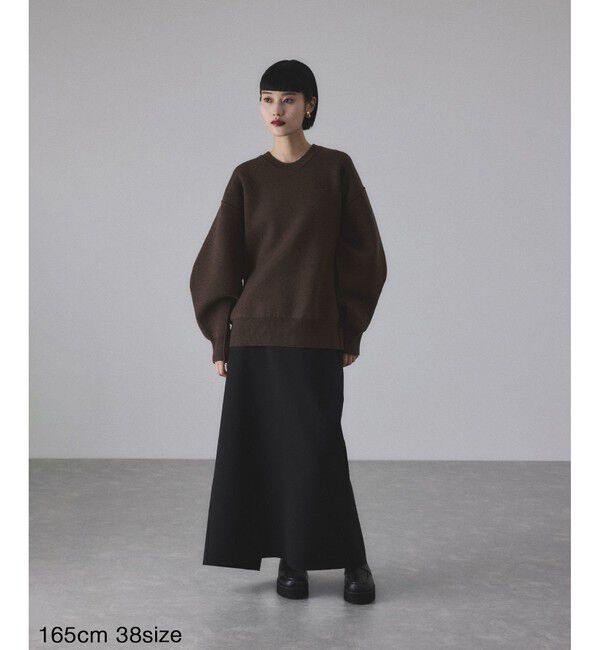 ADAM ET ROPE'「【サステナブル】ロゴパッチスウェットニット」|ニット・セーター|